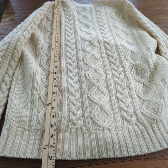 Vintage Clansman Cream Cardigan L English Sport Shops Bermuda Wool Cable Knit - Picture 14 of 14